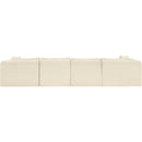 Meridian Shaggy Cream Corduroy Performance Fabric Modular Sectional IMAGE 5