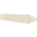 Meridian Shaggy Cream Corduroy Performance Fabric Modular Sectional IMAGE 7