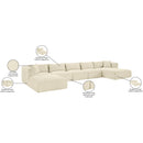 Meridian Shaggy Cream Corduroy Performance Fabric Modular Sectional IMAGE 14