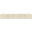 Meridian Shaggy Cream Corduroy Performance Fabric Modular Sectional IMAGE 5