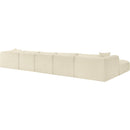 Meridian Shaggy Cream Corduroy Performance Fabric Modular Sectional IMAGE 7