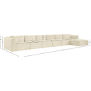 Meridian Shaggy Cream Corduroy Performance Fabric Modular Sectional IMAGE 12