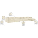 Meridian Shaggy Cream Corduroy Performance Fabric Modular Sectional IMAGE 13