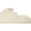 Meridian Shaggy Cream Corduroy Performance Fabric Modular Sectional IMAGE 4