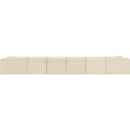 Meridian Shaggy Cream Corduroy Performance Fabric Modular Sectional IMAGE 5