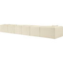 Meridian Shaggy Cream Corduroy Performance Fabric Modular Sectional IMAGE 7