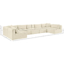 Meridian Shaggy Cream Corduroy Performance Fabric Modular Sectional IMAGE 12