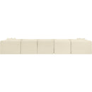 Meridian Shaggy Cream Corduroy Performance Fabric Modular Sectional IMAGE 5