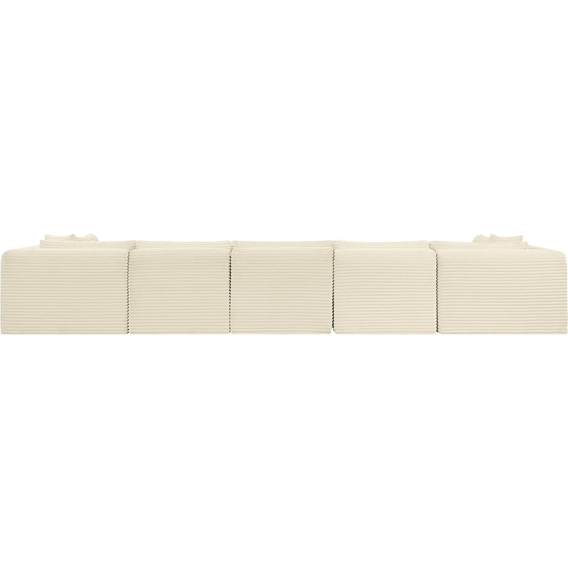 Meridian Shaggy Cream Corduroy Performance Fabric Modular Sectional IMAGE 5