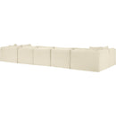 Meridian Shaggy Cream Corduroy Performance Fabric Modular Sectional IMAGE 7