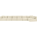 Meridian Shaggy Cream Corduroy Performance Fabric Modular Sectional IMAGE 3
