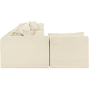 Meridian Shaggy Cream Corduroy Performance Fabric Modular Sectional IMAGE 4