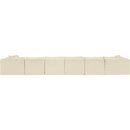 Meridian Shaggy Cream Corduroy Performance Fabric Modular Sectional IMAGE 5
