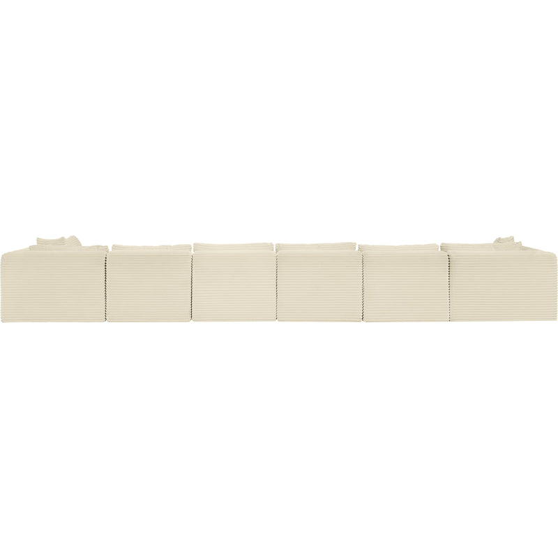 Meridian Shaggy Cream Corduroy Performance Fabric Modular Sectional IMAGE 5
