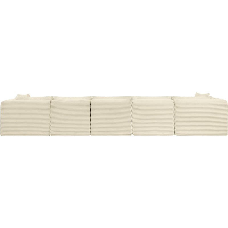 Meridian Shaggy Cream Corduroy Performance Fabric Modular Sectional IMAGE 5