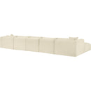 Meridian Shaggy Cream Corduroy Performance Fabric Modular Sectional IMAGE 7