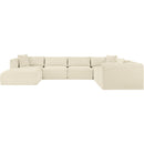 Meridian Shaggy Cream Corduroy Performance Fabric Modular Sectional IMAGE 3