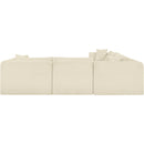 Meridian Shaggy Cream Corduroy Performance Fabric Modular Sectional IMAGE 5