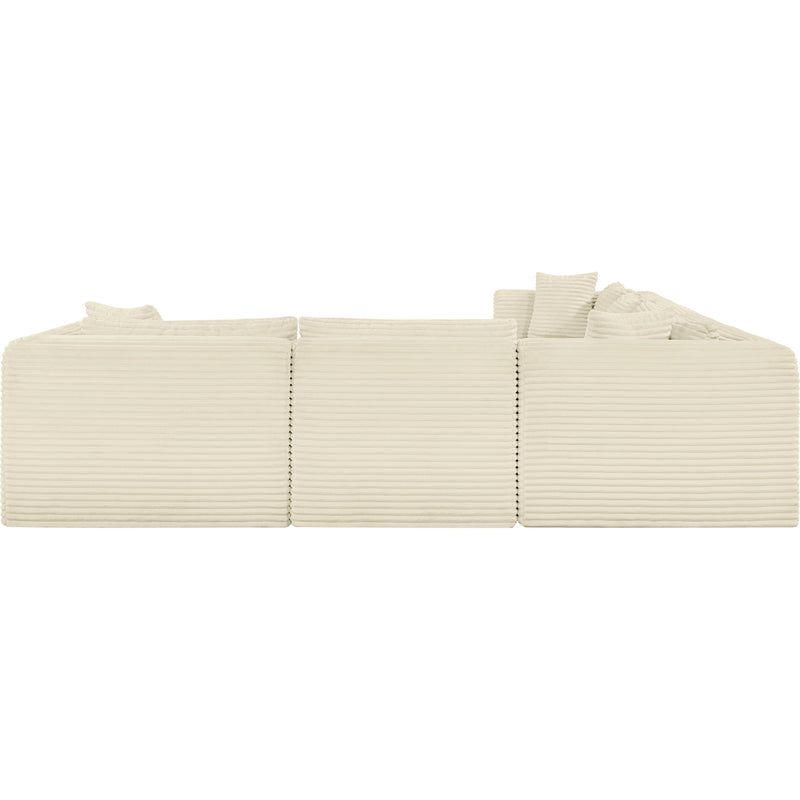 Meridian Shaggy Cream Corduroy Performance Fabric Modular Sectional IMAGE 5