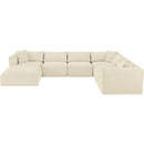 Meridian Shaggy Cream Corduroy Performance Fabric Modular Sectional IMAGE 6