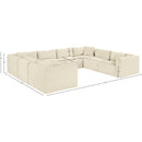 Meridian Shaggy Cream Corduroy Performance Fabric Modular Sectional IMAGE 13