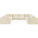 Meridian Shaggy Cream Corduroy Performance Fabric Modular Sectional IMAGE 3