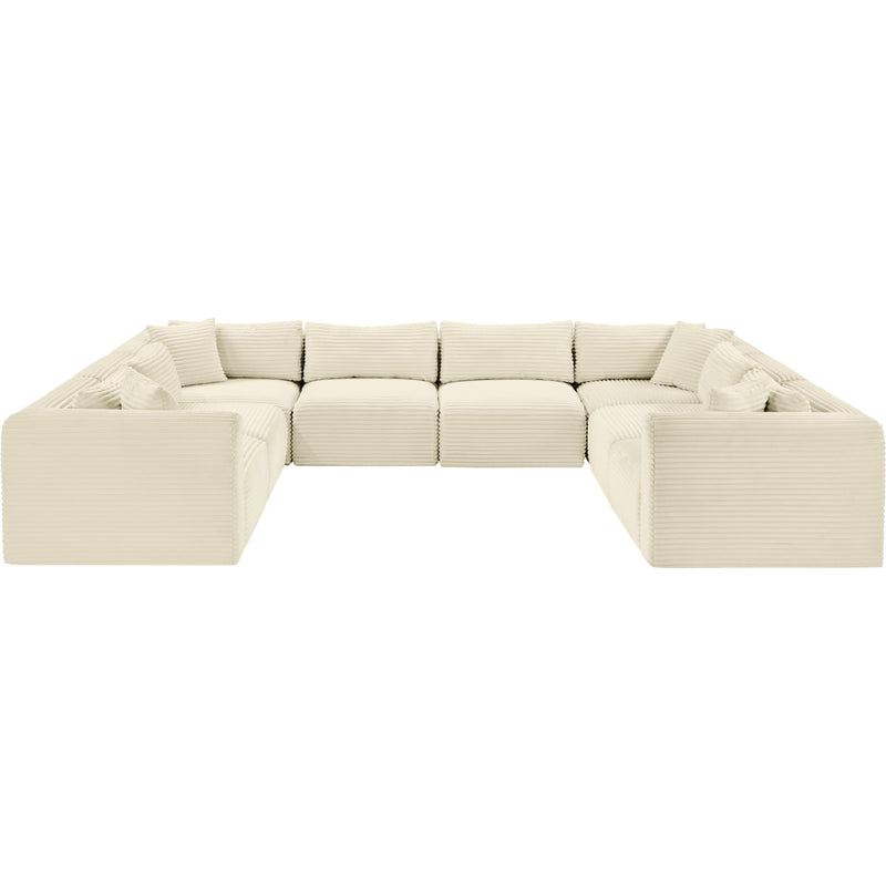 Meridian Shaggy Cream Corduroy Performance Fabric Modular Sectional IMAGE 3
