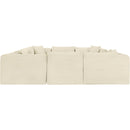 Meridian Shaggy Cream Corduroy Performance Fabric Modular Sectional IMAGE 4