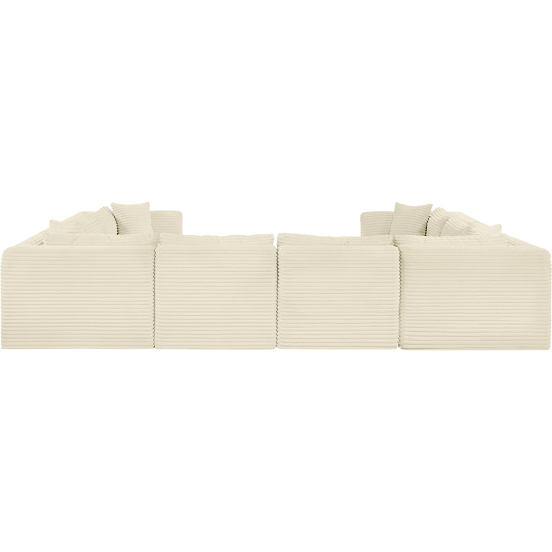 Meridian Shaggy Cream Corduroy Performance Fabric Modular Sectional IMAGE 5