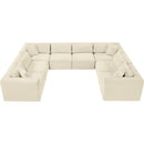 Meridian Shaggy Cream Corduroy Performance Fabric Modular Sectional IMAGE 6