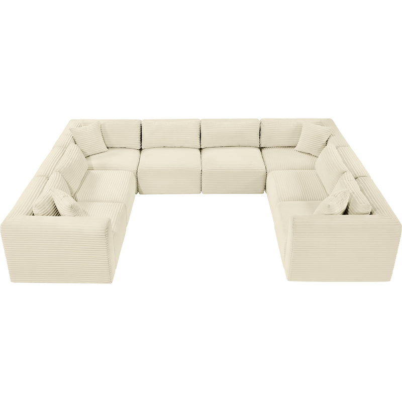 Meridian Shaggy Cream Corduroy Performance Fabric Modular Sectional IMAGE 6