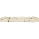 Meridian Shaggy Cream Corduroy Performance Fabric Modular Sectional IMAGE 3