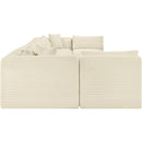 Meridian Shaggy Cream Corduroy Performance Fabric Modular Sectional IMAGE 4