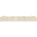 Meridian Shaggy Cream Corduroy Performance Fabric Modular Sectional IMAGE 5