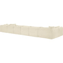 Meridian Shaggy Cream Corduroy Performance Fabric Modular Sectional IMAGE 7