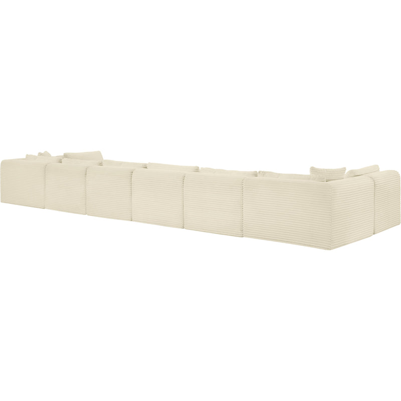 Meridian Shaggy Cream Corduroy Performance Fabric Modular Sectional IMAGE 7
