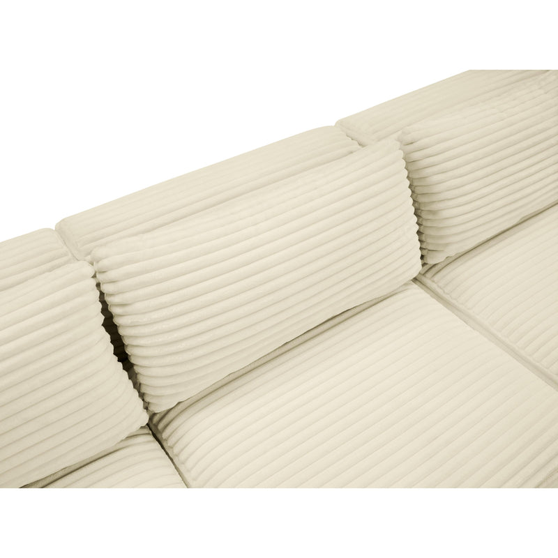 Meridian Shaggy Cream Corduroy Performance Fabric Modular Sectional IMAGE 8