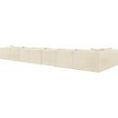 Meridian Shaggy Cream Corduroy Performance Fabric Modular Sectional IMAGE 7