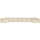 Meridian Shaggy Cream Corduroy Performance Fabric Modular Sectional IMAGE 3