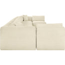 Meridian Shaggy Cream Corduroy Performance Fabric Modular Sectional IMAGE 4