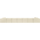 Meridian Shaggy Cream Corduroy Performance Fabric Modular Sectional IMAGE 5