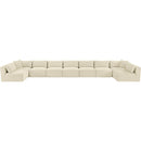Meridian Shaggy Cream Corduroy Performance Fabric Modular Sectional IMAGE 6
