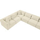 Meridian Shaggy Cream Corduroy Performance Fabric Modular Sectional IMAGE 10