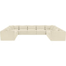 Meridian Shaggy Cream Corduroy Performance Fabric Modular Sectional IMAGE 3