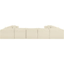 Meridian Shaggy Cream Corduroy Performance Fabric Modular Sectional IMAGE 4