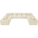 Meridian Shaggy Cream Corduroy Performance Fabric Modular Sectional IMAGE 5