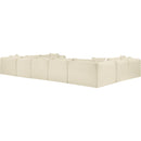 Meridian Shaggy Cream Corduroy Performance Fabric Modular Sectional IMAGE 6