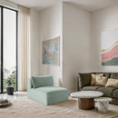 Meridian Shaggy Mint Corduroy Performance Fabric Armless Chair IMAGE 2