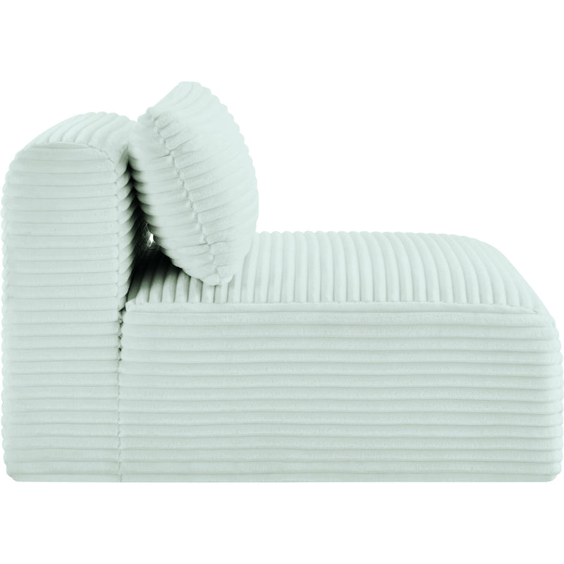 Meridian Shaggy Mint Corduroy Performance Fabric Armless Chair IMAGE 4