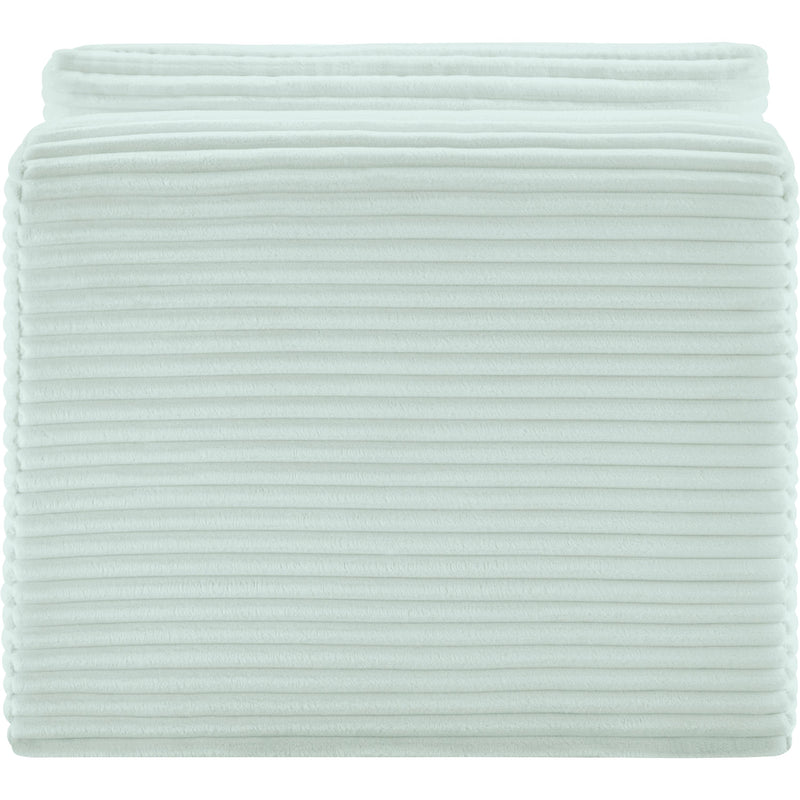 Meridian Shaggy Mint Corduroy Performance Fabric Armless Chair IMAGE 5